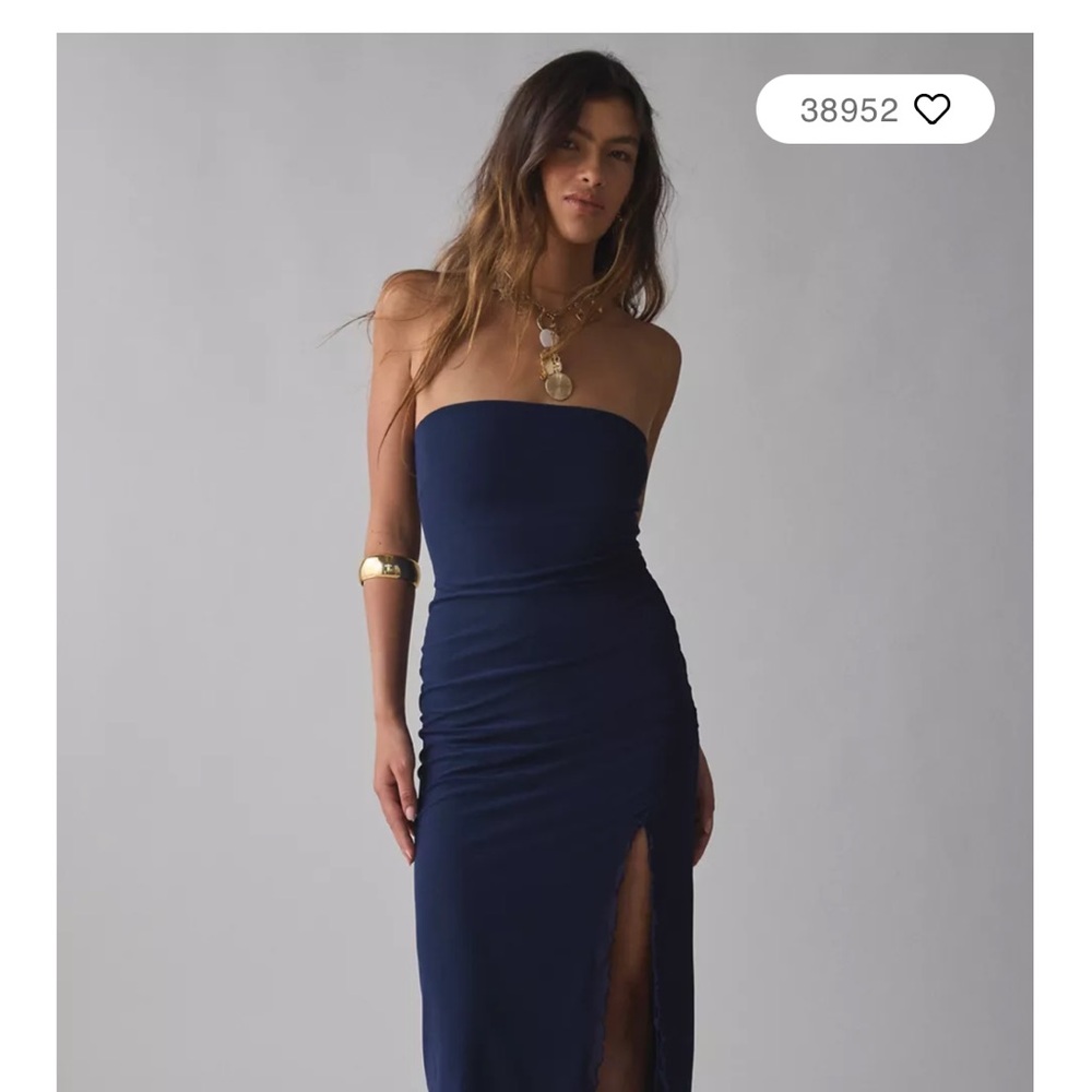 Urban Outfitters Navy Strapless Dress, Sz Sm